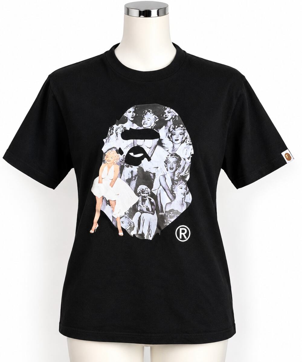 BAPE A Bathing Ape x Marilyn Monroe Ape Head T-Shirt Black Japan Size M